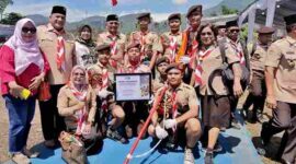 Kontingen Gerakan Pramuka Kabupaten Simalungun meraih predikat Terbaik III pada Jamdasu XI 2026. Bupati Anton Achmad Saragih.