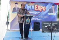 upati Asahan Taufik Zainal Abidin membuka Expo Inovasi UNA 2026.