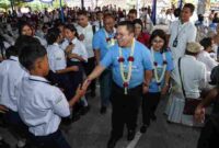 Wali Kota Pematangsiantar Wesly Silalahi, S.H., M.Kn., menghadiri Reuni Akbar Alumni Lintas Angkatan SMP Cinta Rakyat 1 Pematangsiantar yang digelar di lingkungan sekolah, Jalan Sibolga, Kelurahan Karo, Kecamatan Siantar Selatan, pada Sabtu (18/7/2026).