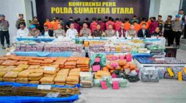 Polda Sumut mengungkap 3.865 kasus narkoba pada Semester I 2026 dengan 4.628 tersangka dan menyita sekitar 5,3 ton barang bukti berbagai jenis.