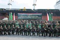 Bupati Asahan menghadiri penyambutan Satgas Pamtas RI-PNG Yonif 126/KC.