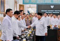 Presiden Prabowo Subianto menyampaikan taklimat pada Sidang Kabinet Paripurna (SKP) yang digelar di Istana Negara, Jakarta pada Senin, 20 Juli 2026.