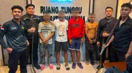 Empat terduga pelaku tawuran.