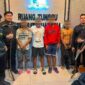 Empat terduga pelaku tawuran.