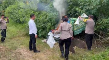 Polsek Binjai menggerebek barak yang diduga menjadi lokasi penyalahgunaan narkotika di Tandem Hilir.