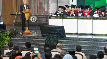 Sidang Terbuka Dies Natalis ke-74 USU di Auditorium USU, Jalan Dr. Mansyur, Medan, Kamis (20/8/2026).