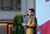 Gubernur Sumatera Utara (Sumut) Bobby Nasution menghadiri acara Pengukuhan Kepala Otoritas Keuangan (OJK) Provinsi Sumut di Aula Raja Inal Siregar Kantor Gubernur Sumut Jalan Diponegoro Kota Medan, Jumat (31/7/2026). Triyoga Laksito dikukuhkan sebagai Kepala OJK Provinsi Sumut yang baru menggantikan Khoirul Muttaqien