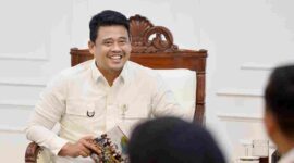 Gubernur Sumatera Utara (Sumut) Bobby Nasution menrima kunjungan Kepala Kantor Wilayah Direktorat Jenderal Pemasyarakatan (Ditjenpas) Sumut Jalu Yuswa Panjang di ruang kerja Kantor Gubernur Sumut Jalan Diponegoro Kota Medan, Selasa (11/8/2026).