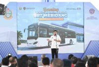 Muhammad Bobby Afif Nasution menghadiri Launching Angkutan Umum Massal Bus Rapid Transit (BRT) Medan, Binjai dan Deliserdang (Mebidang) di Terminal Lubukpakam Kabupaten Deliserdang, Rabu (19/8/2026).