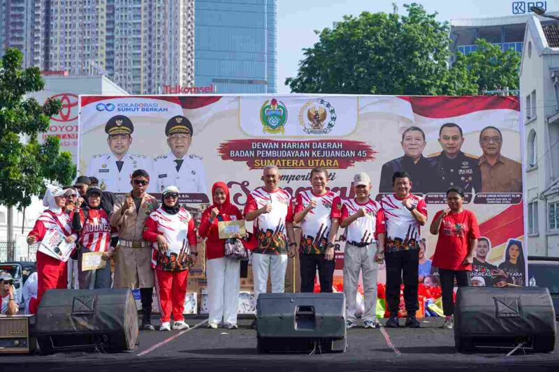 Penjabat (Pj) Sekretaris Daerah Provinsi (Sekdaprov) Sumatera Utara (Sumut) Sulaiman Harahap menghadiri kegiatan Semarak Memperingati Hari Ulang Tahun ke-81 Kemerdekaan Republik Indonesia yang diselenggarakan Dewan Harian Daerah Badan Pembudayaan Kejuangan 45 Provinsi Sumut di Jalan Bukit Barisan, Medan, Minggu (2/8/2026).