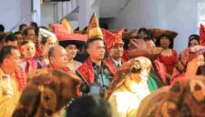 Sekda Pematangsiantar Junaedi Antonius Sitanggang menghadiri Kerja Rani GBKP Jalan Sisingamangaraja.