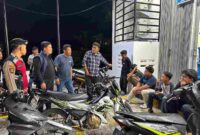 Tim Resmob Polres Simalungun tetap menggelar patroli KRYD meski hujan.