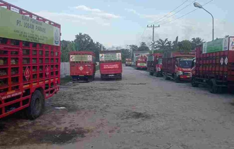 kondisi kendaraan transportasi tabung 3kg saat berada di luar lokasi SPPBE.