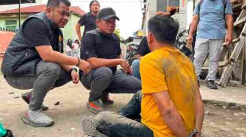 Polrestabes Medan menggerebek lokasi diduga peredaran narkoba di bantaran rel Tembung.