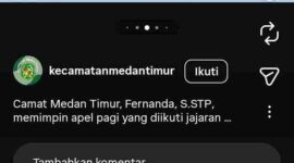 Postingan Instagram Kecamatan Medan Timur. (Foto: instagram kecamatan Medan Timur)