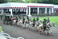 Persiapan upacara pada Selasa (11/8/2026) mulai memasuki tahap latihan bersama sejumlah tim yang terlibat dalam pelaksanaan upacara.