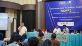 Uji Kompetensi Wartawan Radio (UKWR) Angkatan 50 dan 51 Lembaga Penyiaran Publik Radio Republik Indonesia (LPP RRI) Korwil XVI yang mencakup RRI Medan, Sibolga, dan Gunungsitoli di Ruang Serbaguna RRI Medan, Rabu (12/8/2026).