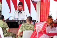 Bupati Simalungun Anton Achmad Saragih menghadiri peresmian Jembatan Garuda dan fasilitas air bersih TNI oleh Presiden Prabowo secara daring.