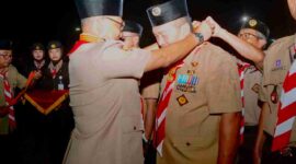 Bupati Asahan Taufik Zainal Abidin menerima Lencana Melati Gerakan Pramuka di Cibubur sebagai apresiasi atas dukungan pembinaan generasi muda.