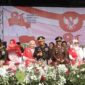 Kapolres Simalungun AKBP Marganda Aritonang menghadiri upacara HUT ke-81 RI bersama Ketua Bhayangkari di Serbelawan, Dolok Batu Nanggar..