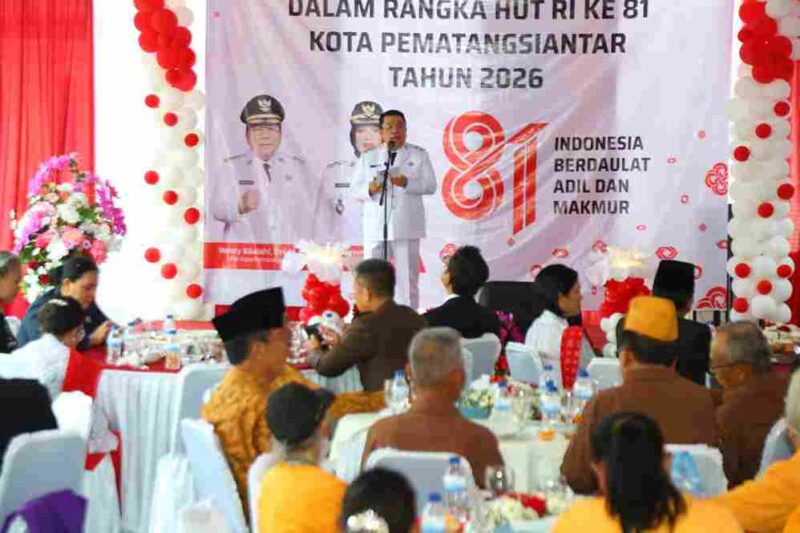 Temu Ramah dan Sarasehan HUT ke-81 Kemerdekaan Republik Indonesia di Rumah Dinas Wali Kota, Jalan M.H. Sitorus, Kelurahan Teladan, Kecamatan Siantar Barat, Senin (17/8/2026) siang.