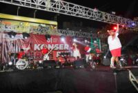 Konser Merah Putih dalam rangkaian Semarak HUT ke-81 Kemerdekaan Republik Indonesia di Jalan Merdeka, depan Balai Kota Pematangsiantar, Senin (17/8/2026) malam.