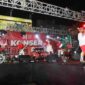 Konser Merah Putih dalam rangkaian Semarak HUT ke-81 Kemerdekaan Republik Indonesia di Jalan Merdeka, depan Balai Kota Pematangsiantar, Senin (17/8/2026) malam.