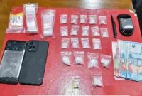 Barang bukti sabu 44,27 gram dan tiga pil diduga ekstasi dari sebuah rumah di Jalan Pattimura, Kisaran Barat.