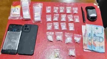 Barang bukti sabu 44,27 gram dan tiga pil diduga ekstasi dari sebuah rumah di Jalan Pattimura, Kisaran Barat.