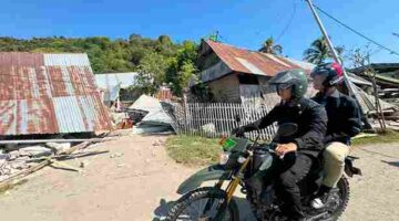 Akses Sulit, Wapres Gibran Naik Sepeda Motor Tinjau Warga Terdampak Bencana di Kampung Waso