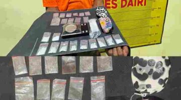 atuan Reserse Narkoba Polres Dairi mengamankan seorang pria berinisial AS (34) yang diduga terlibat dalam peredaran narkotika jenis sabu. Polisi menyita 11 plastik klip berisi kristal yang diduga sabu dengan berat total 13,25 gram.