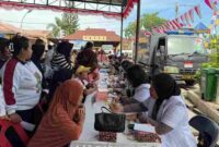 Polwan Polda Sumut menggelar bakti kesehatan di Belawan.