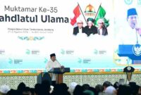 Presiden saat membuka Muktamar ke-35 Nahdlatul Ulama di Jombang, Jawa Timur, Kamis (27/8/2026).
