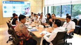 Bupati Samosir Vandiko Timotius Gultom, S.T., saat melakukan audiensi dengan Wakil Menteri Kesehatan Republik Indonesia dr. Benyamin Paulus Octavianus, Sp.P., FISR, di Kantor Kementerian Kesehatan RI, Jalan H.R. Rasuna Said, Blok X-5 Kav. 4–9, Jakarta Selatan, Kamis (27/8/2026).