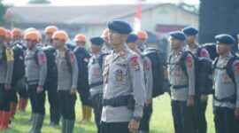 Satbrimob menyiapkan satu Satuan Setingkat Kompi (SSK) atau sekitar 100 personel yang dipimpin Danyon A Pelopor Kompol Abdul Holid, S.Sos., M.H.