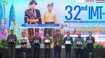  Pertemuan Tingkat Menteri IMT-GT ke-32 Tahun 2026 di Grand Ballroom Hotel JW Marriott, Medan, Rabu (9/9/2026)