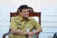 Gubernur Sumatera Utara (Sumut) Bobby Nasution menerima audiensi Pengurus Dewan Pimpinan Daerah Asosiasi Badan Pemusyawaratan Desa Nasional (Abpednas) Sumut di Ruang Kerja Lantai 10 Kantor Gubernur Sumut Jalan Diponegoro Kota Medan, Senin (21/9/2026).