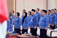 Pj. Sekretaris Daerah Provinsi Sumatera Utara (Sumut) Timur Tumanggor menghadiri dan memberi sambutan pada Seminar Rekonstruksi dan Rehabilitasi Arsip ASN terdampak bencana di wilayah kerja Kantor Regional VI BKN Medan di Aula Raja In