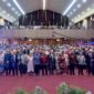 Timur Tumanggor saat menghadiri puncak Pesta Olob-Olob GKPS Resort Medan Barat di Hall Universitas Prima Indonesia, Jalan Ayahanda, Kota Medan, Minggu (13/9/2026)