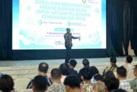Staf Ahli Bidang Pendidikan Kesehatan Infrastruktur dan Pemberdayaan Masyarakat Provinsi Sumatera Utara (Sumut) Alfi Syahriza menghadiri Peningkatan Tata Kelola SPPG untuk Jaminan Mutu MBG dan Stabilitas Harga Pangan Sumatera Utara Sumatera Utara 2026 di Aula Madinatul Haj Asrama Haji Medan, Jumat (18/9/2026).