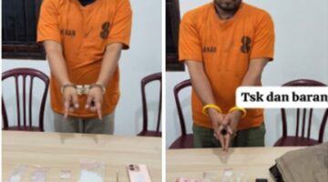 dua pria dengan barang bukti diduga sabu seberat 39,79 gram.