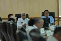 Wakil Gubernur Sumatera Utara (Sumut) Surya mengikuti Rapat Koordinasi Kedeputian I Kantor Staff Presiden RI dengan Pemerintah Provinsi Sumut dan Forkopimda terkait data dan tren kasus Tindak Pidana Perdagangan Orang (TPPO) di Ruang Rapat I Lantai 2 Kantor Gubernur Sumut Jalan Diponegoro Kota Medan. Rabu (9/9/2026).