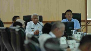 Wakil Gubernur Sumatera Utara (Sumut) Surya mengikuti Rapat Koordinasi Kedeputian I Kantor Staff Presiden RI dengan Pemerintah Provinsi Sumut dan Forkopimda terkait data dan tren kasus Tindak Pidana Perdagangan Orang (TPPO) di Ruang Rapat I Lantai 2 Kantor Gubernur Sumut Jalan Diponegoro Kota Medan. Rabu (9/9/2026).