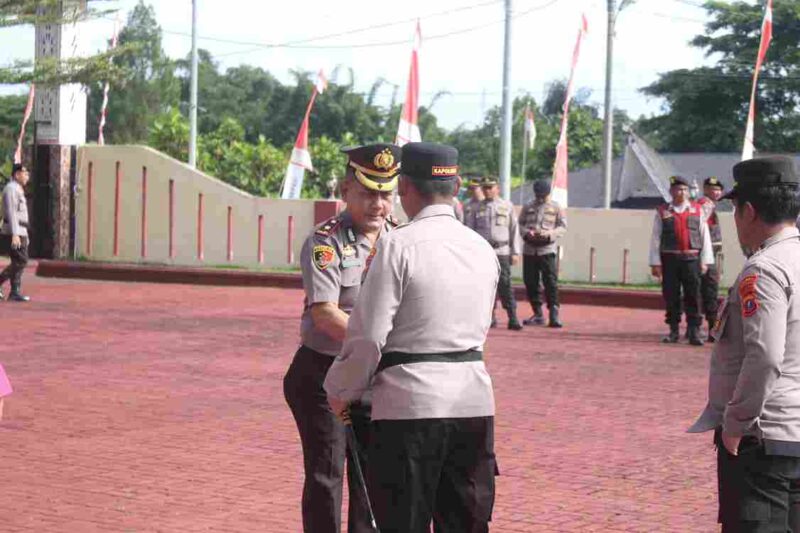 Upacara Laporan Kenaikan Pangkat Pengabdian bagi Kompol Suit Purba Dasuha, S.H., M.H., di Lapangan Apel Polres Simalungun, Jalan Jon Horailam Saragih Nomor 110, Pematang Raya, Kabupaten Simalungun, Senin (31/8/2026) sekitar pukul 08.30 WIB.