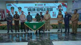 deklarasikan komitmen Pilkades damai menjelang Pemilihan Kepala Desa (Pilkades) Serentak Kabupaten Asahan 2026 yang akan berlangsung di Aula Melati Kantor Bupati Asahan, Selasa, 1 September 2026.