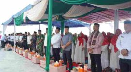 Wakil Bupati Asahan, Rianto, S.H., M.A.P., menghadiri Peringatan Maulid Nabi Muhammad SAW 1448 Hijriah yang diselenggarakan Kantor Kementerian Agama Kabupaten Asahan di halaman Kompleks Rumah Susun Sederhana Sewa (Rusunawa) Kisaran, Selasa (8/9/2026).