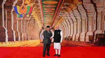 Presiden Prabowo menghadiri KTT BRICS 2026 di New Delhi, India.