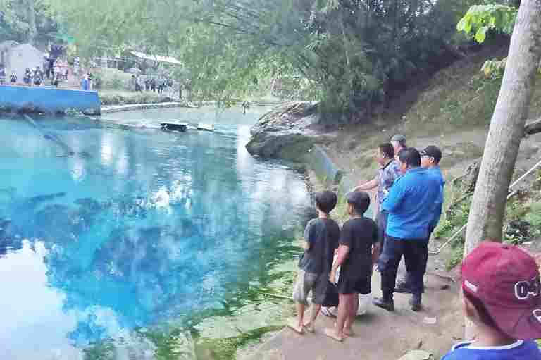 seorang warga yang dilaporkan hilang di kawasan objek wisata Sungai Lobang, Kampung Kolam, Kelurahan Kerasaan I, Kecamatan Pematang Bandar, Kabupaten Simalungun, Sumatera Utara, Minggu (13/9/2026).