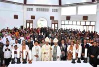 Pemerintah Kabupaten Samosir bersama jajaran Gereja Katolik meresmikan Gereja dan Aula Katolik Santo Paulus Saitnihuta di Kecamatan Pangururan, Kabupaten Samosir, Minggu (20/9/2026).