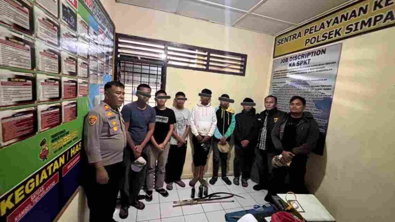 Enam remaja diamankan Polsek Simpang Empat di Karo setelah diduga hendak tawuran.